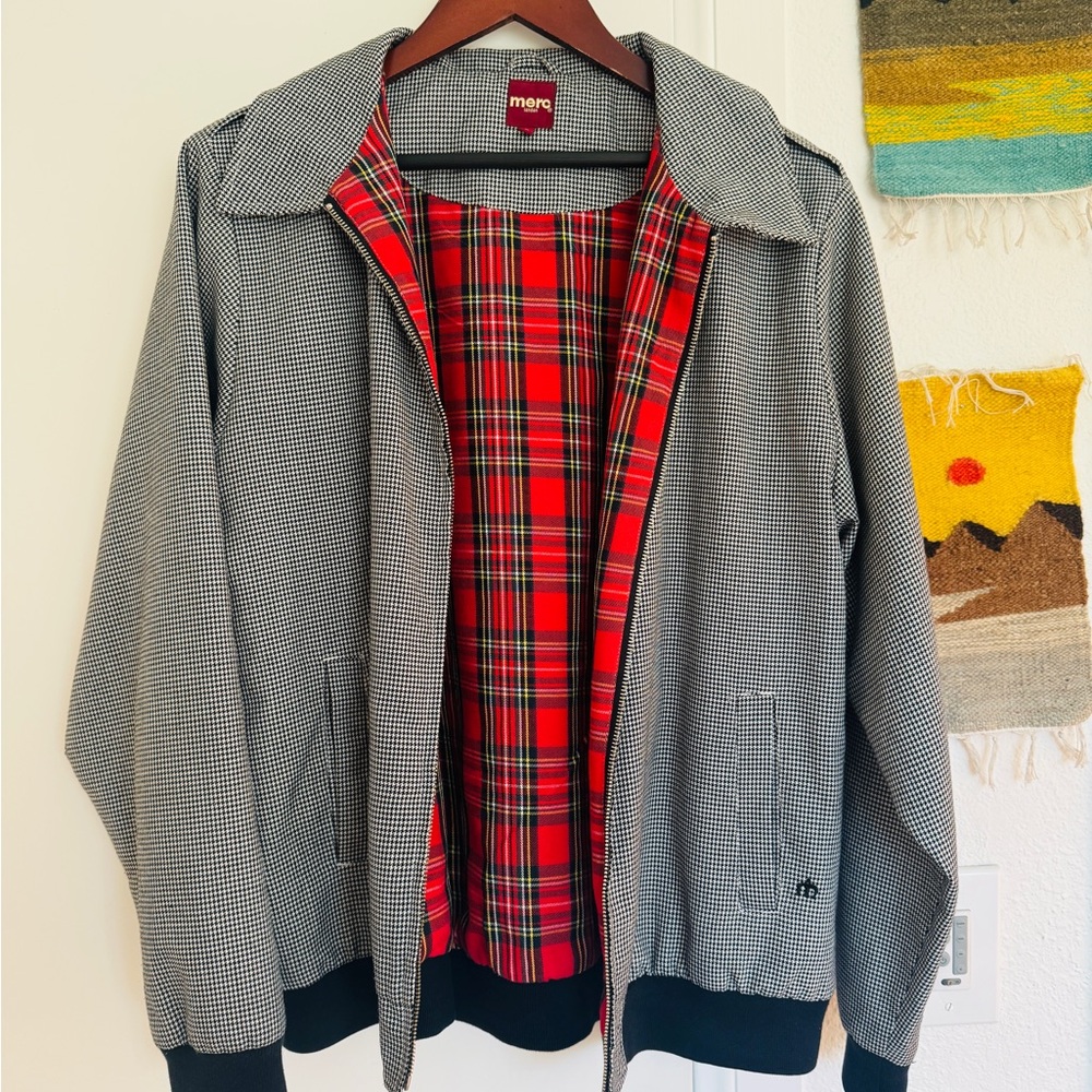Merc London Houndstooth Harrington Ricky Jacket L